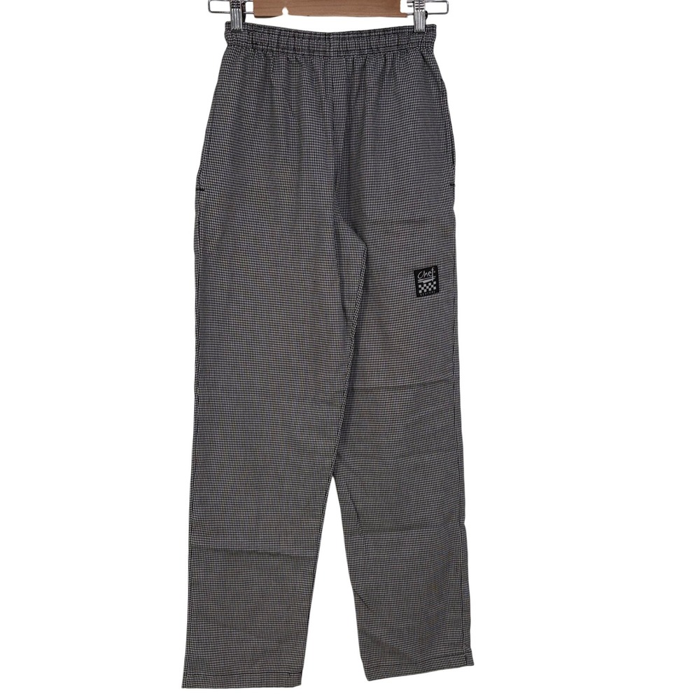 Chef Revival Houndstooth Checkered Pants Black White Workwear P020HT Mens Small